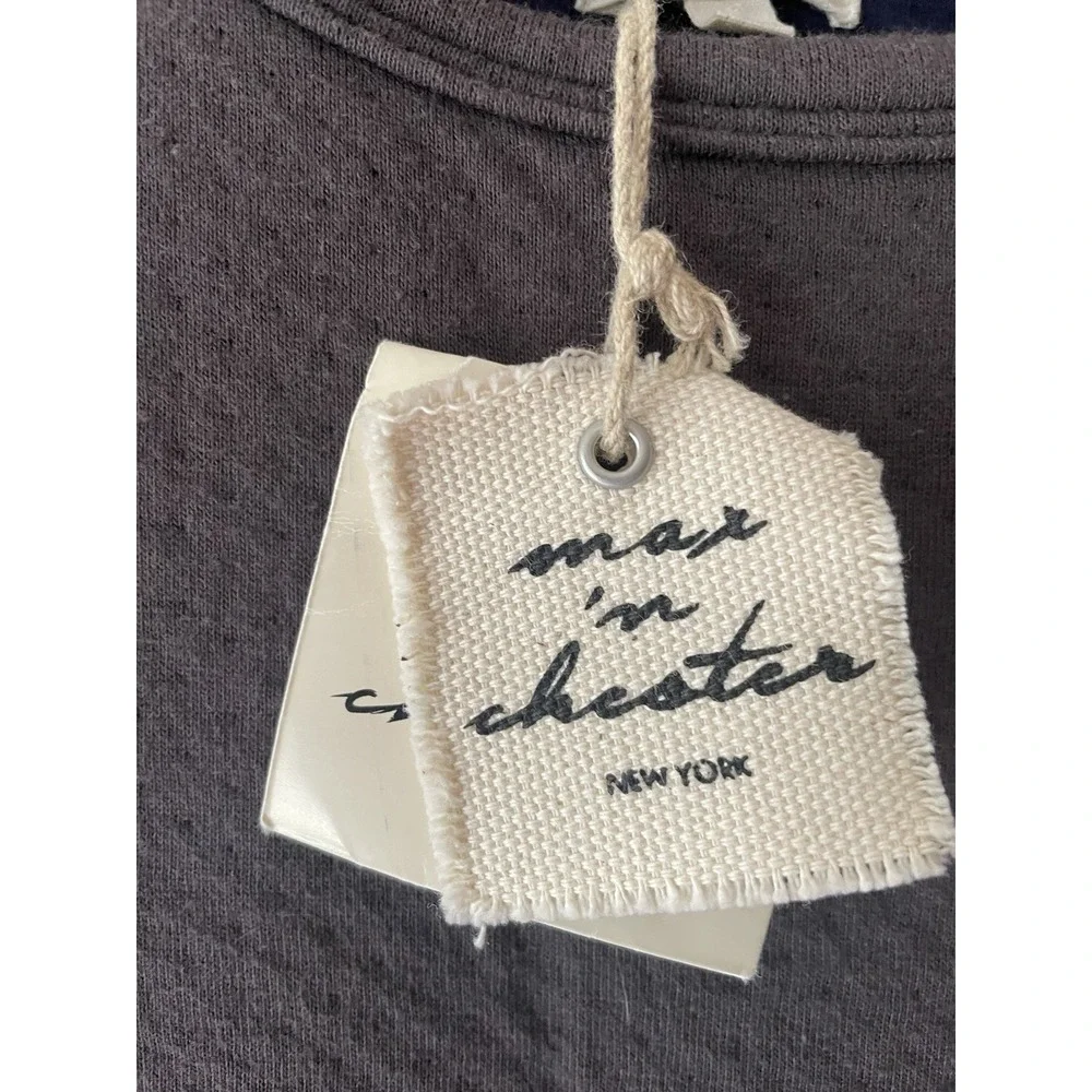 Max 'n Chester Men's Waffle Short Sleeve NWT‎ Grey Pullover Sweatshirt Sz M